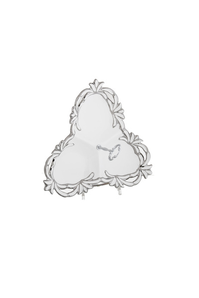 casa rosa Triple Divided Porcelain Serving Platter with Silver Stand