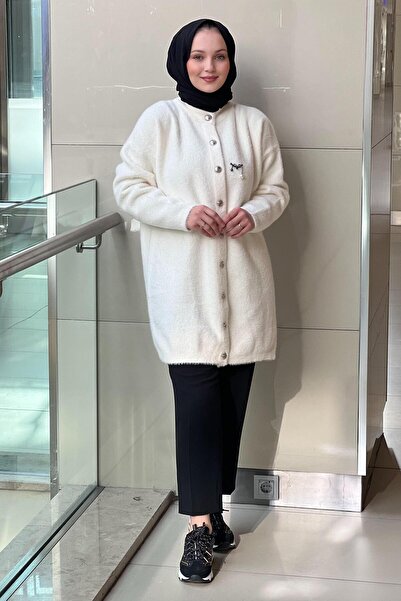 Nuss Basic Angora Cardigan with Front Snaps