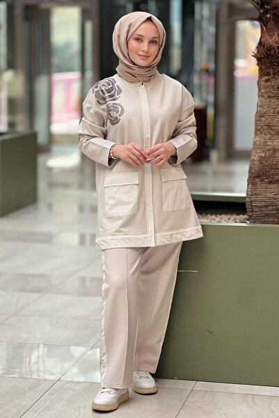Ghisa Shoulder Embroidered Pocket Trousers Set