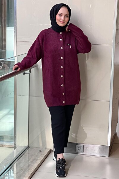 Nuss Basic Angora Cardigan with Front Snaps