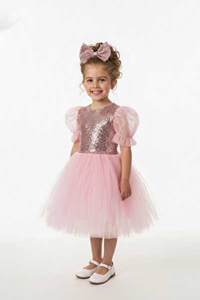 s.t. sebat tekstil Φόρεμα κοριτσιού με φούστα τούτου και μανίκια μπαλόνια M00...