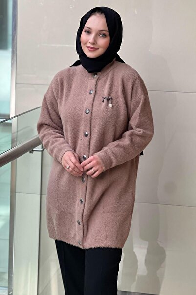 Nuss Basic Angora Cardigan with Front Snaps