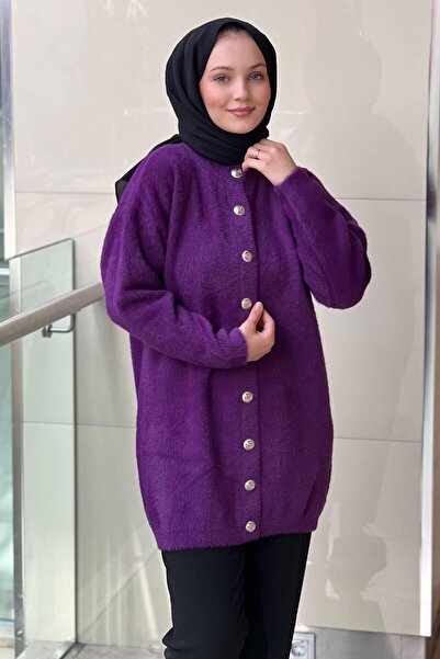 Nuss Basic Angora Cardigan with Front Snaps