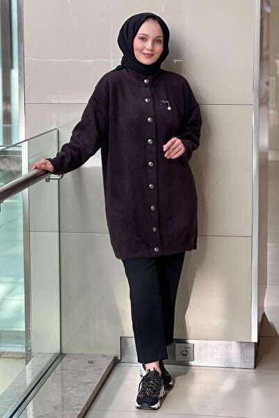 Nuss Basic Angora Cardigan with Front Snaps