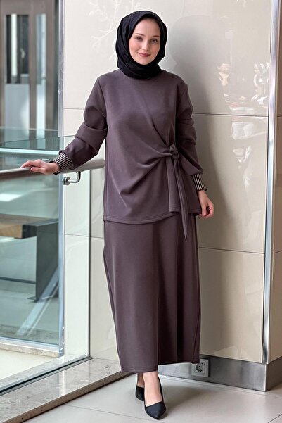 FUAT GÜRSEN Fuat Gürşen Fiyonk Detaylı Tunik Etek Takım