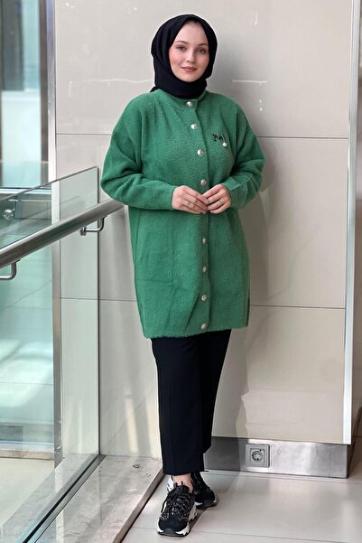 Nuss Basic Angora Cardigan with Front Snaps