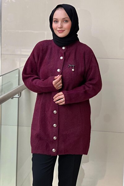 Nuss Basic Angora Cardigan with Front Snaps