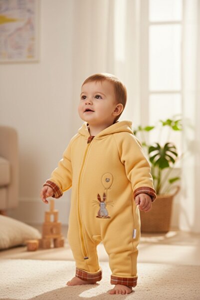 Babydola Hooded Zippered Thick Baby Romper
