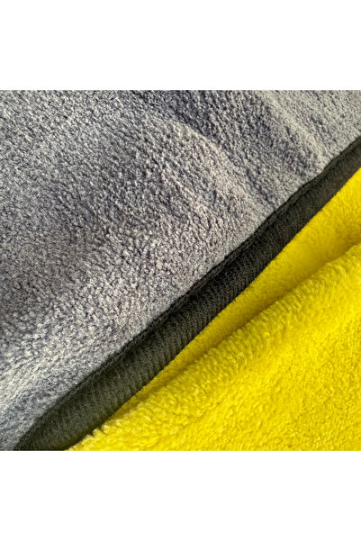 OEM Large Microfiber Car Towel, Super-Absorbent, 90x60 cm, Yellow-Grey