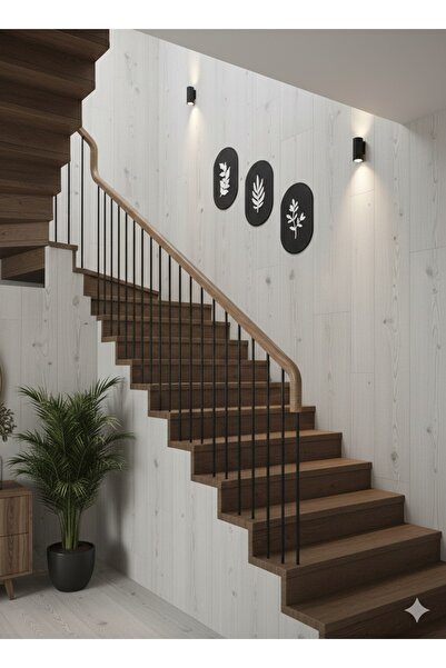 Amorf Design Modern Frameless Triple Painting Anthracite-White