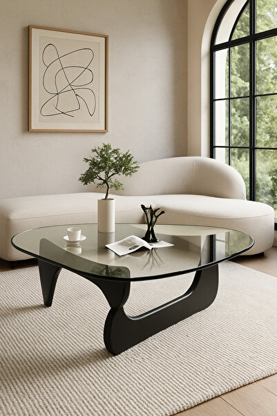 ERİZA Vitra, Yeni Nesil Modern Elips Asimetrik Orta Sehpa, Siyah