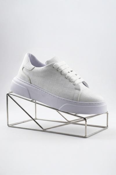 sauron Pantofi de zi cu zi pentru bărbați albi cu talpă ortopedică A318