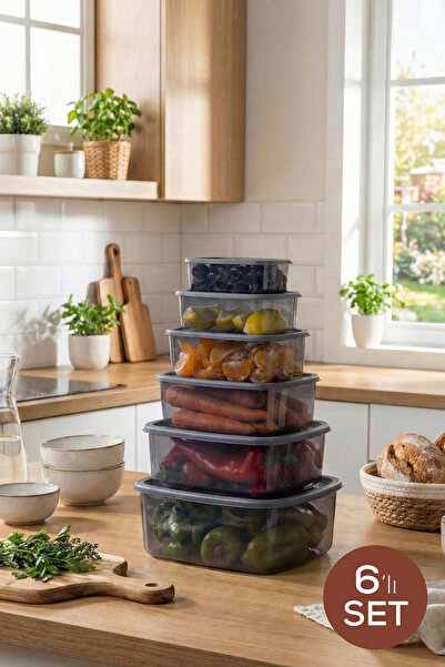 Vienev 6 حاويات تخزين محكمة الغلق من الأنتراكيت (3-2-1،2-0،75-0،50-0،25 لتر)