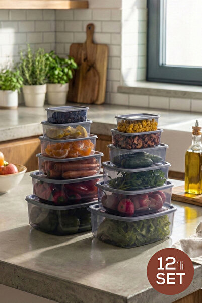 Vienev 12-Piece Airtight Storage Container Anthracite (3-2-1,2-0,75-0,50-0,25 Lt)