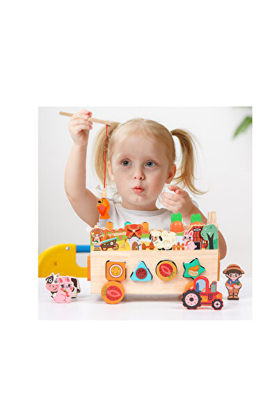 TEONA CONCEPT Mașinuță de jucărie din lemn multifuncțională 3 în 1, Montessori,