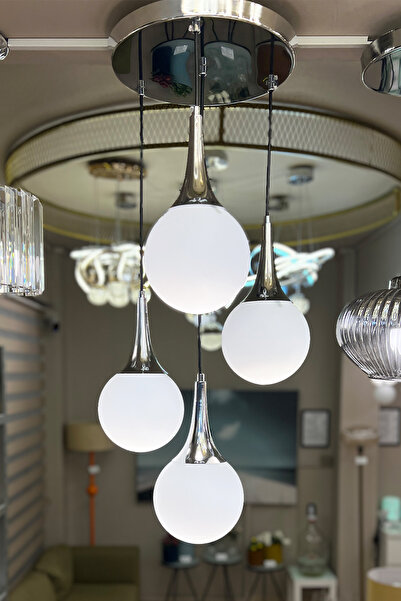 MINIMAL ETICARET VE BILGI TEKNOLOJILERI Globe Black & Silver QUAD Plafonyer B...