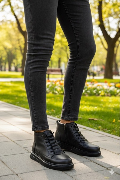 MY GROSS SHOES Черни зимни мъжки ботуши с цип, устойчиви на студ