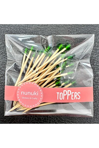 NUNUKİ أداة تنظيف الأسنان الكريستالية المزينة بالخرز الأخضر لحفلات الكوكتيل، ...