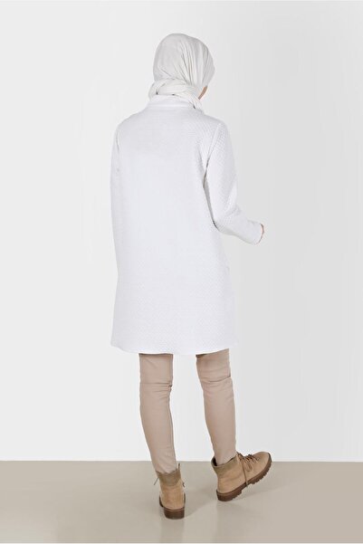 Alvina ASYMMETRIC CUT SELF PATTERNED ZIPPER DETAIL TUNIC 42352