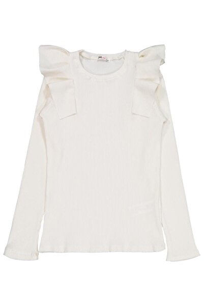 Civil Girls Hanorac cu volane la umeri pentru 10-13 ani - Ecru 10-11 ani