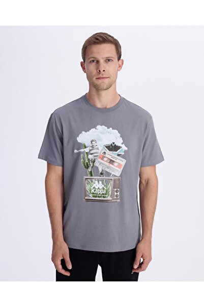 Kappa Authentic Vitor Erkek Gri Regular Fit Tişört
