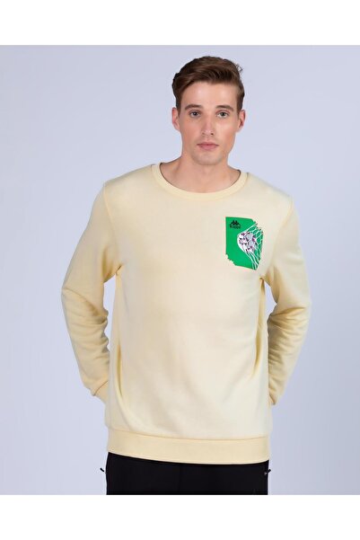 Kappa Αυθεντικό ανδρικό φούτερ Graphik Vanes σε μπεζ χρώμα Comfort Fit