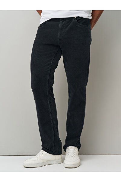 muzzo jeans Pantaloni din catifea gri, din bumbac, cu croială normală