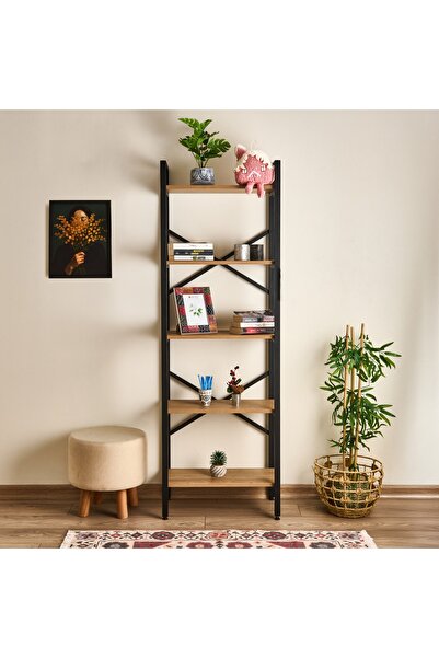 Just Home Athena 5 Raflı Metal Kitaplık - Sepet