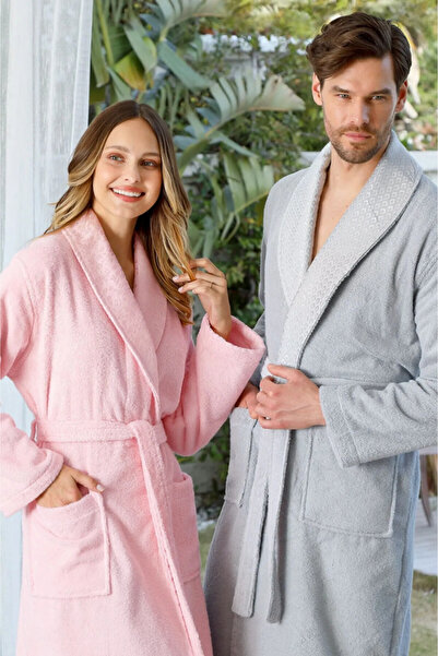 Özdilek Camellia Happy Aile Seti Bornoz Takımı Gri - Pembe