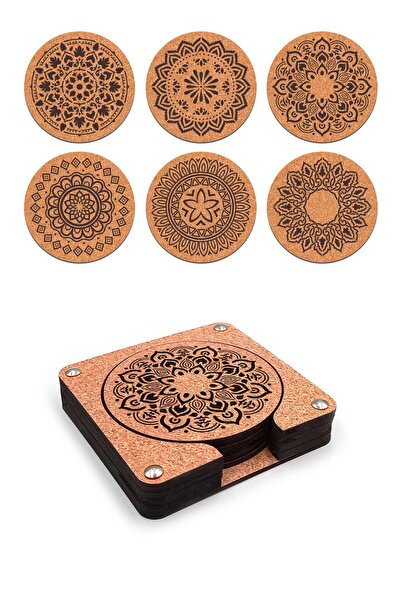 Artikel Wooden Decorative Coasters Set of 6 Printed -1
