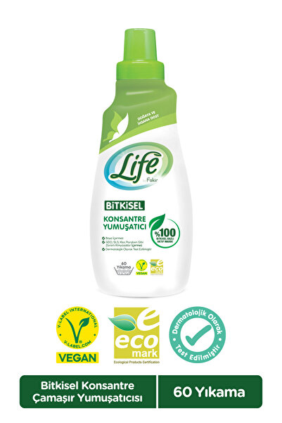 Life by Fakir Bitkisel Bazlı Vegan Konsantre Çamaşır Yumuşatıcısı 1500 ml - %...