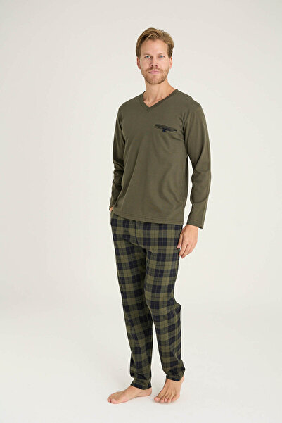 KLY 100% Cotton New Season Men's Luxury Design V-Neck Pajama Set