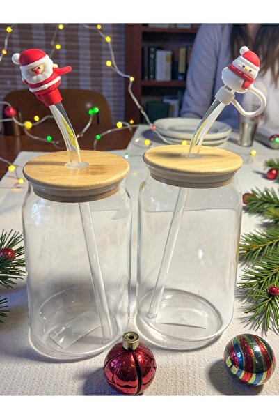 Yenigeldi 2Pcs Santa Claus and Snowman Heat Resistant Borosilicate Glass Cup ...