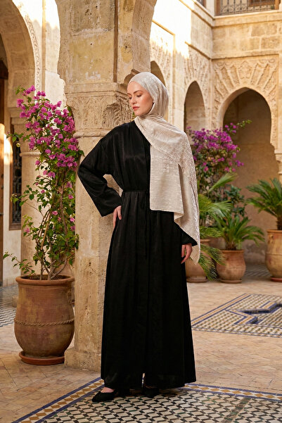 MOISCARF Perla Premium Jacquard Shawl Cream