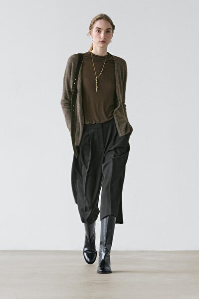 Massimo Dutti %100 yün uzun bermuda şort