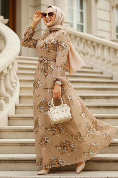 Neva Style Скромна рокля с флорални мотиви 279082V