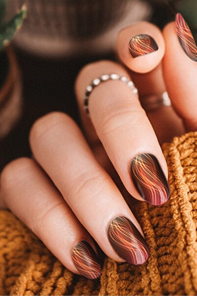 Artikel Çizgisel Tırnak Dövmesi, Tırnak Tattoo, Nail Art, Tırnak Sticker