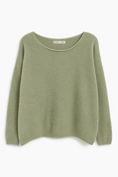 Mixray 6991 Women's Boat Neck Soft Textured Sweater Çağla