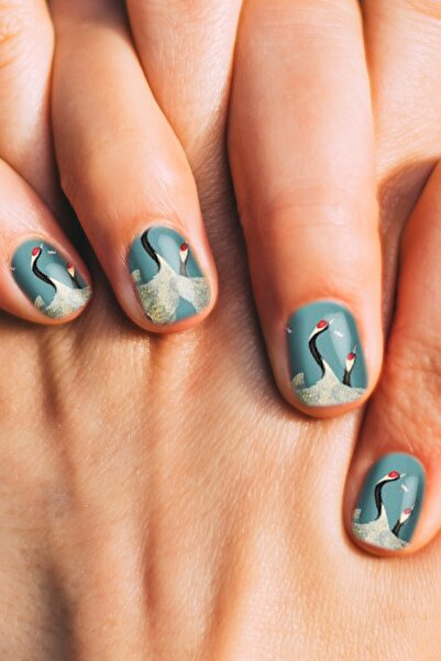 Artikel Mavi Kuğu Desen Tırnak Dövmesi,Tırnak Tattoo,Nail Art ,Tırnak Sticker