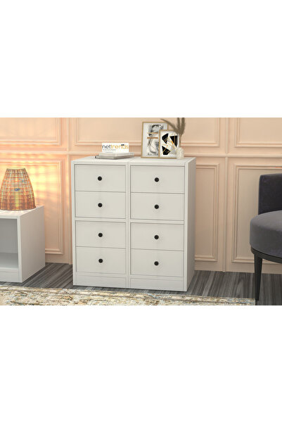 Nettrends Çekmeceli Şifonyer Beyaz 65 Cm Şfn-1009-ç