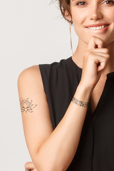 Artikel Lotus -2 Geçici Dövme,geçici Tattoo ,vücut Dövme,kol Bilek Dövme,boyu...