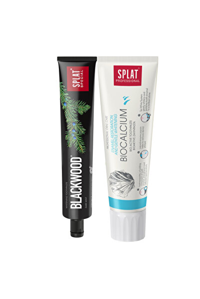 Splat White&Strong Ritual Set [Blackwood 7ml Mornings]+[Biocalcium 100ml Evenings] Natural Toothpaste