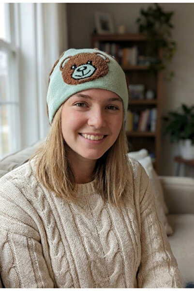 OnMyHead Bear Patterned Long Beanie