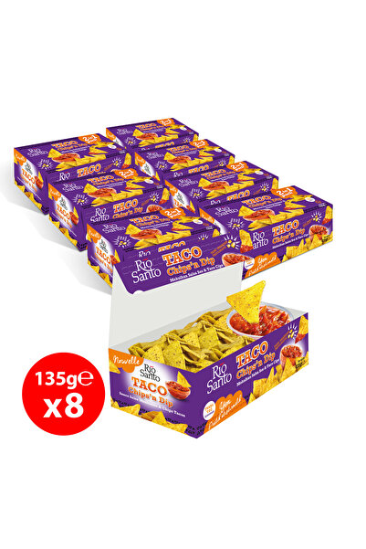 Rio Santo Taco Chips&Dip Meksikan Salsa Sos & Taco Cips 135 g x 8