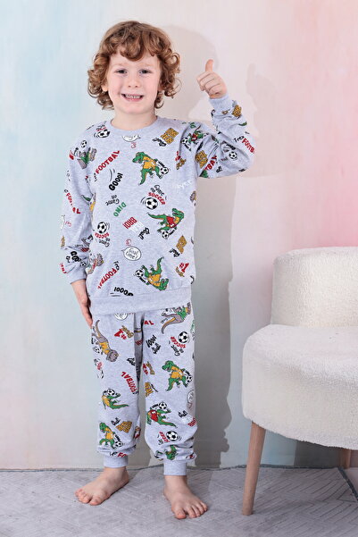 TUGSE Παιδικό σετ πιτζάμες με σχέδιο δεινοσαύρων, 100% βαμβάκι