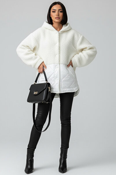 ALFUDO Moda Collection Plush hooded teddy coat