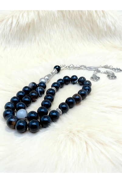 NO BRAND 33 Natural Jade Prayer BeadsTasbih/10mm