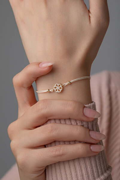 Kolyecik 14 Ayar Altın İpli Kartanesi Bileklik