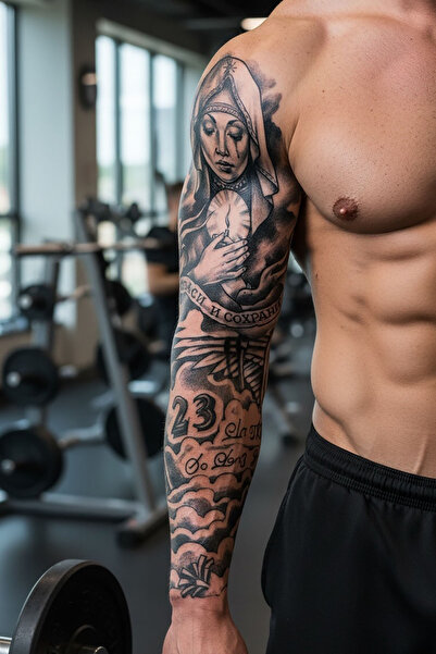 TAKIŞTIR Figürlü 12 Saat Sonra Kararan Geçici Kol Dövme Tattoo