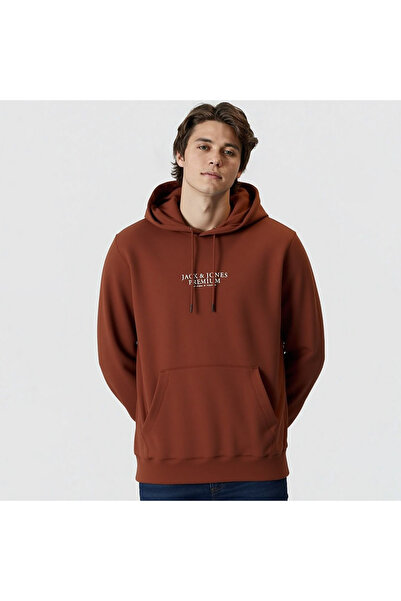 Jack & Jones Jack&Jones Bluarchie Erkek Kahverengi Kapüşonlu Sweatshirt